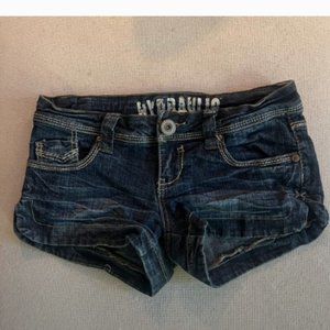 Hydraulic low rise jean shorts